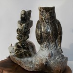 Owl and Inuksuk Sentinels Sculpture